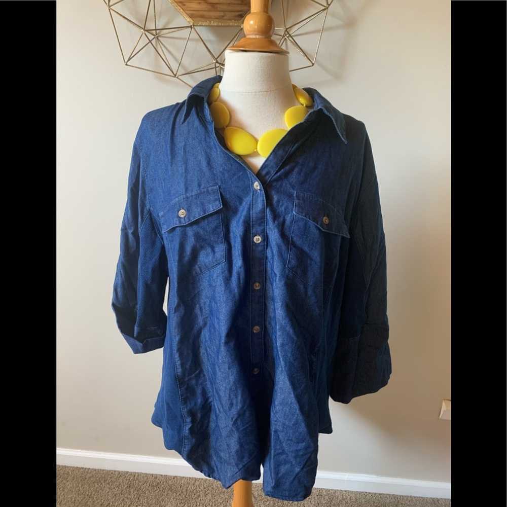 New lightweight jean stretch 3x top
